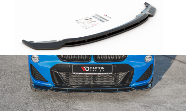 Maxton Front Splitter For BMW X2 F39 M-Pack - Gloss Black