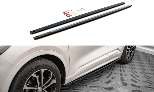 Maxton Side Skirts Diffusers Ford Kuga St-Line Mk3 - Gloss Black