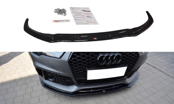 Maxton Front Splitter V.1 Audi RS7 Facelift - Gloss Black