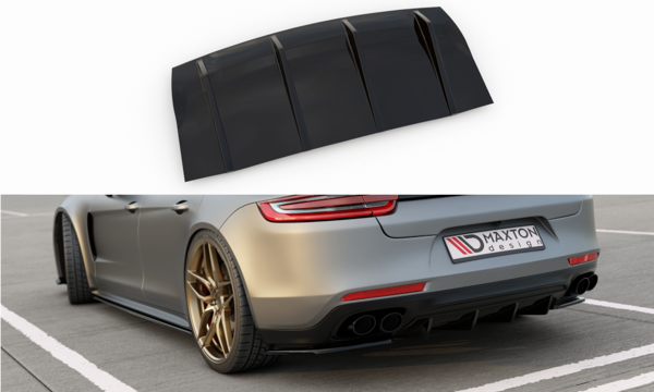 Maxton Rear Valance Porsche Panamera Turbo 971 - Gloss Black