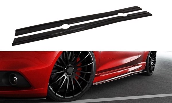 Maxton Side Skirts Diffusers Ford Fiesta St / St-Line Mk7 / Mk7 Fl - Gloss Black