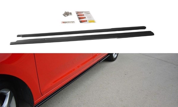 Maxton Side Skirts Diffusers Skoda Rapid - Gloss Black