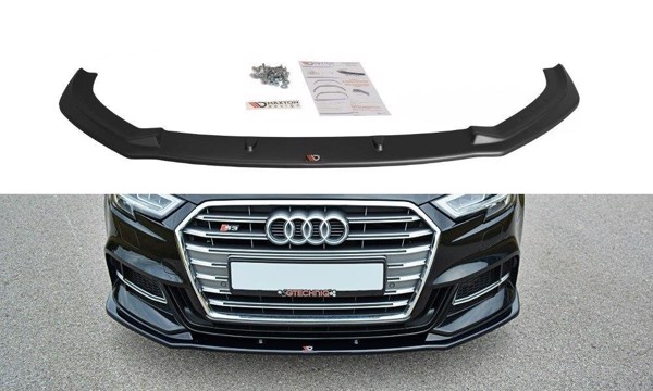 Maxton Front Splitter V.1 Audi S3 / A3 S-Line 8V Fl  - Gloss Black