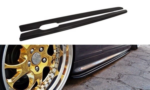 Maxton Side Skirts Diffusers V.1 For BMW 3 E46 Mpack Coupe - Gloss Black