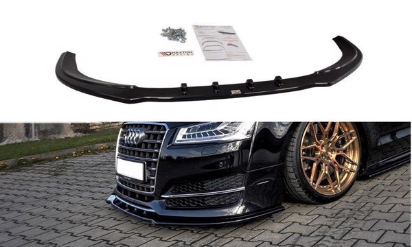 Maxton Front Splitter V.1 Audi S8 D4 Fl - Gloss Black