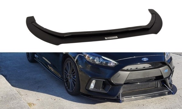 Maxton Hybrid Front Splitter Ford Focus RS Mk3 - ABS+Gloss Black