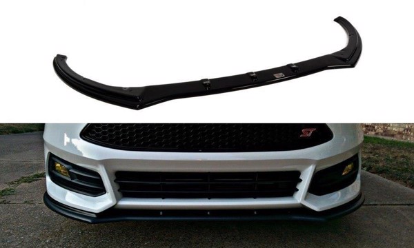 Maxton Front Splitter V.1 Ford Focus St Mk3 Fl - Gloss Black