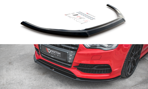 Maxton Front Splitter V.1 Audi S3 / A3 S-Line 8V Sedan / Cabrio - Gloss Black