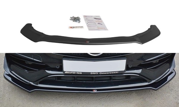 Maxton Front Splitter V.2 Mercedes Cla A45 Amg C117 Facelift - Gloss Black