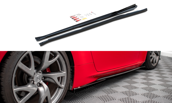 Maxton Side Skirts Diffusers V.2 Nissan 370Z  - Gloss Black