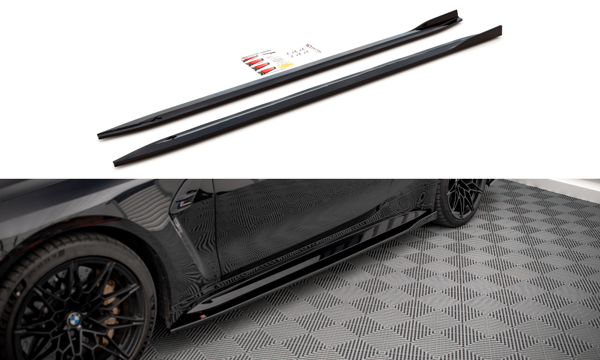 Maxton Side Skirts Diffusers V.1 BMW M4 G82 - Gloss Black