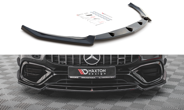 Maxton Front Splitter V.2 Mercedes-Amg Cla 45 Aero C118 - Gloss Black