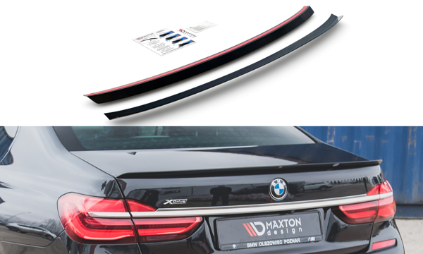 Maxton Spoiler Cap For BMW 7 M-Pack G11 - Gloss Black