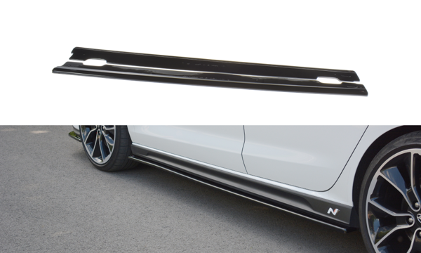 Maxton Side Skirts Diffusers V.1 Hyundai I30 N Mk3 Hatchback / Fastback - Gloss Black