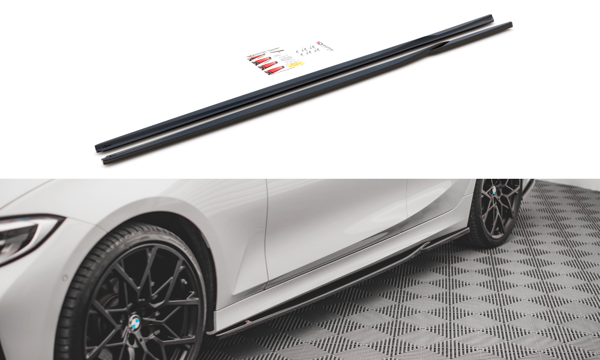 Maxton Side Skirts Diffusers BMW 3 G20 / G21 - Gloss Black