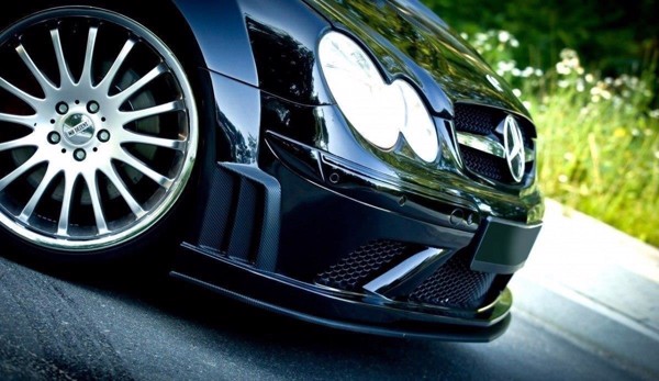 Maxton Front Splitter Mercedes Clk W209 Black (Sl Black Series Look) - Gloss Black