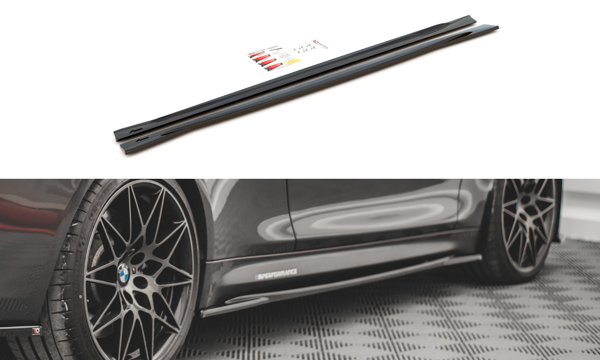 Maxton Side Skirts Diffusers BMW M4 F82 - Gloss Black