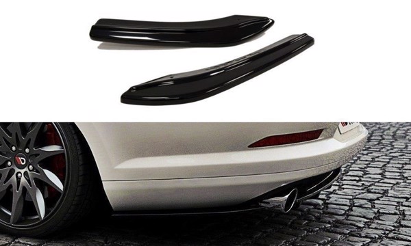 Maxton Rear Side Splitters VW Passat Cc R36 Rline (Preface) - Gloss Black