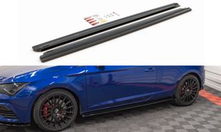 Maxton Side Skirts Diffusers Seat Leon Cupra / Fr Sc Mk3 / Mk3 Fl - Gloss Black