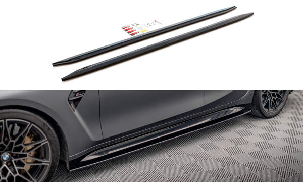 Maxton Side Skirts Diffusers V.1 BMW M3 G80 - Gloss Black