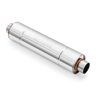 RM Motors Sports straight through silencer RM02 with Embossing Can length - 250 mm, Inlet diameter - 60 mm, Can diameter - 150 mm